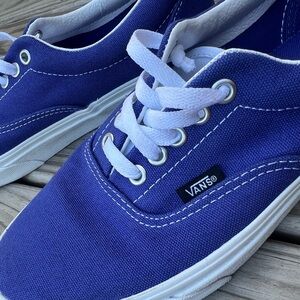 Vans! Worn once, size 10 women’s royal blue